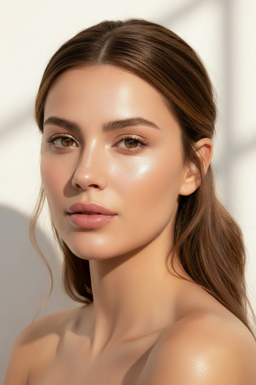 woman with bright skin using vitamin c