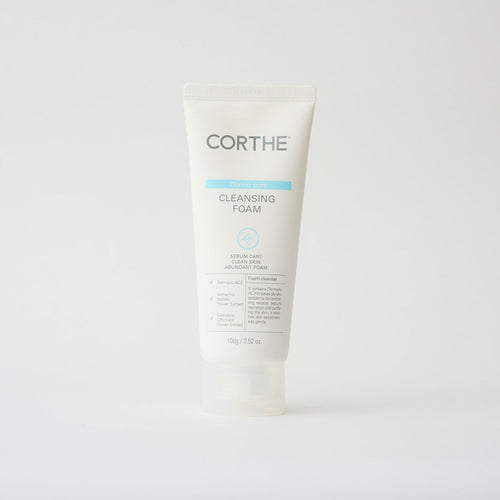 Corthe Dermo Pure Cleansing Foam acne cleanser in clear skin routine kit